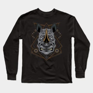Rhino head logo. Design template Long Sleeve T-Shirt